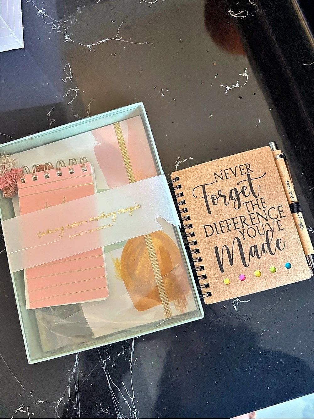 Taking Notes & Making Magic Journal & Notepad Set Pink & Green